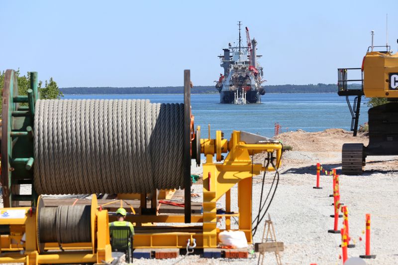 &copy; Reuters. FOTO DE ARCHIVO. Vista del gasoducto Balticconector mientras se adentra en el mar en Paldiski, Estonia, en una foto de distribución sin fecha tomada en 2019. ELERING/Handout vía REUTERS