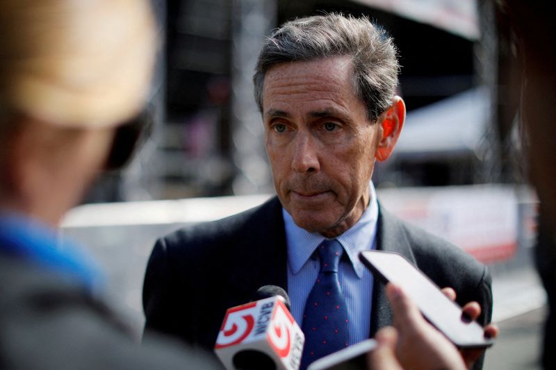 &copy; Reuters. FILE PHOTO: Anti-affirmative action activist Edward Blum, founder of Students for Fair Admissions (SFFA), speaks to reporters at the "Rally for the American Dream-Equal Education Rights for All," ahead of the start of the trial in a lawsuit accusing Harva