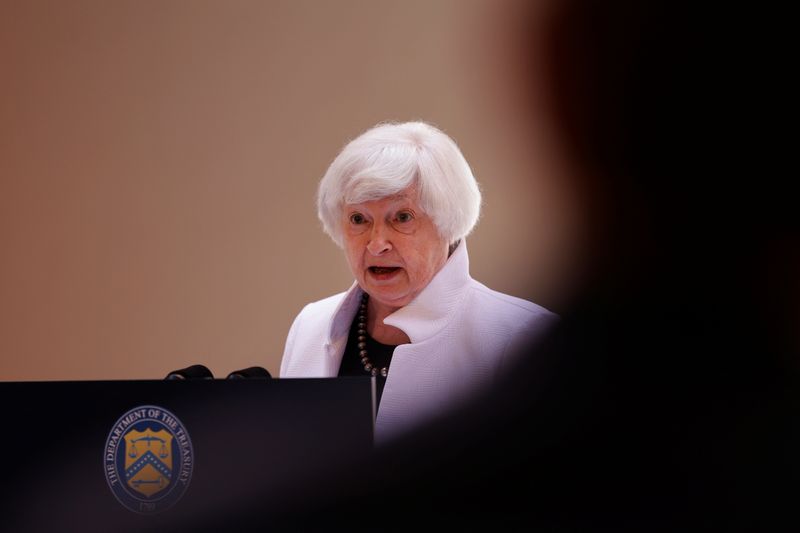 &copy; Reuters. U.S. Secretary of Treasury Janet Yellen holds a news conference at the Museum of the Water Civilization in Morocco on the third day of the International Monetary Fund and World Bank annual meeting, in Marrakech, Morocco, October 11, 2023. REUTERS/Susana V