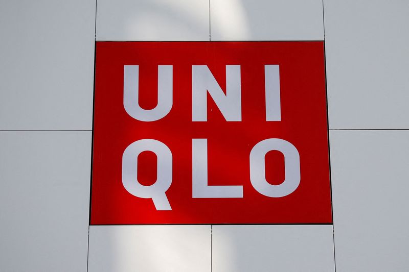 &copy; Reuters. FILE PHOTO: The logo of Uniqlo is pictured at Myeongdong shopping district in Seoul, South Korea, October 22, 2019. REUTERS/Heo Ran/File Photo