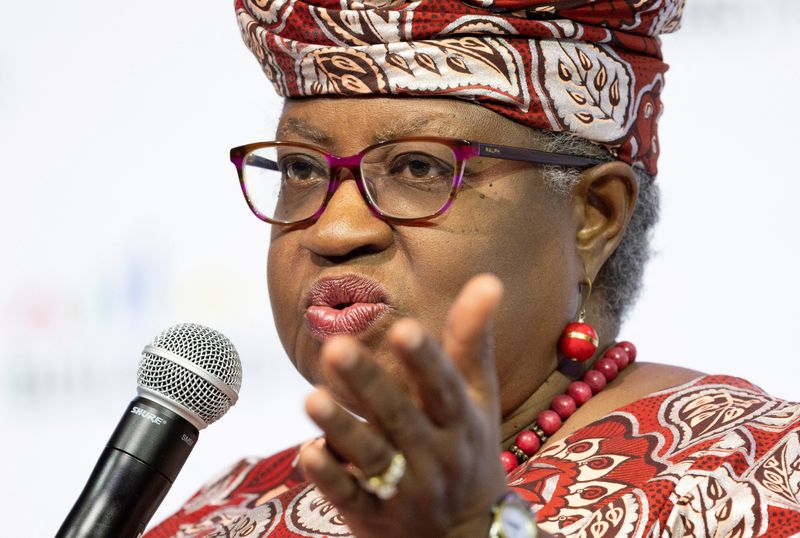 &copy; Reuters. World Trade Organization (WTO) Director-General Ngozi Okonjo-Iweala attends the Building Bridges conference in Geneva, Switzerland, October 2, 2023. REUTERS/Denis Balibouse/ File Photo