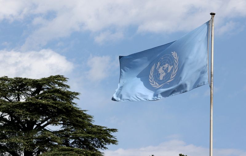 &copy; Reuters. علم الأمم المتحدة في مقرها في جنيف بسويسرا في صورة من أرشيف رويترز.