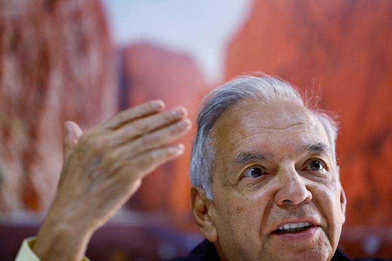 © Reuters. Colombia's Finance Minister Ricardo Bonilla takes part in an interview with Reuters during the annual meeting of the International Monetary Fund and the World Bank, following last month's deadly earthquake, in Marrakech, Morocco, October 14, 2023. REUTERS/Susana Vera