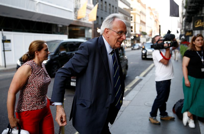 &copy; Reuters. Member of the Parliament Peter Bone arrives at a private reception attended by Boris Johnson, leader of the Britain's Conservative Party, in central London, Britain July 23, 2019. REUTERS/Henry Nicholls/File Photo