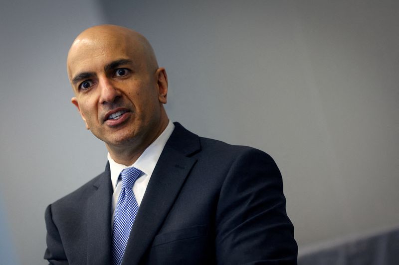 &copy; Reuters. FILE PHOTO: Neel Kashkari, President and CEO of the Federal Reserve Bank of Minneapolis, speaks during an interview with Reuters in New York City, New York, U.S., May 22, 2023. REUTERS/Mike Segar//File Photo