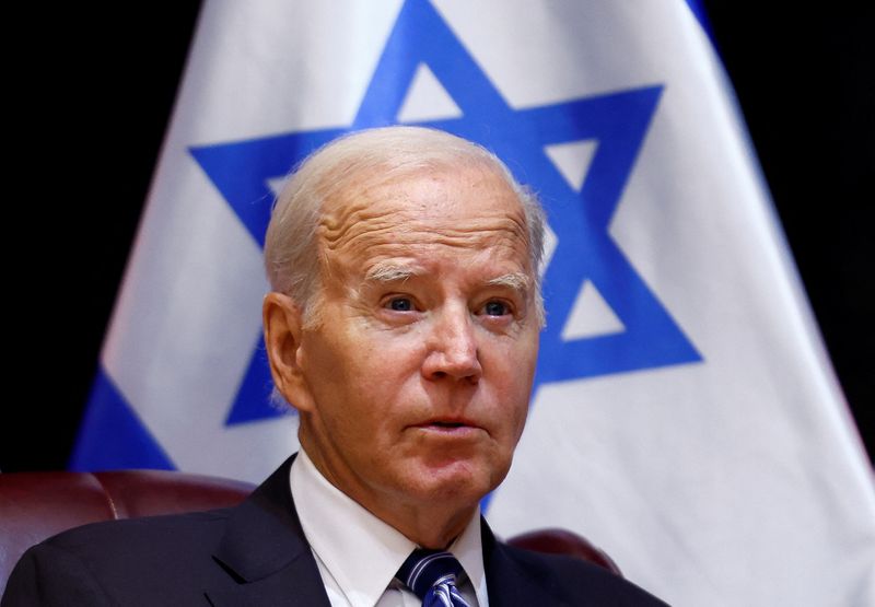 &copy; Reuters. Le président américain Joe Biden à tel Aviv, en Israël. /Photo prise le 18 octobre 2023/REUTERS/Evelyn Hockstein