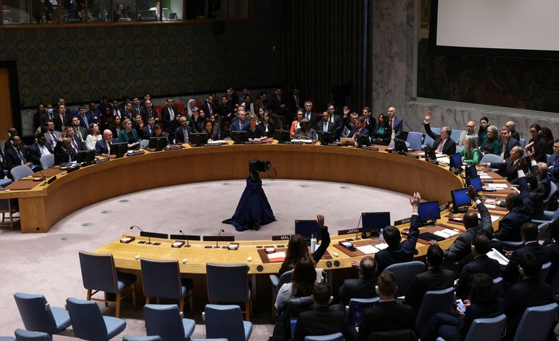 &copy; Reuters. Le Conseil de sécurité des Nations Unies vote sur un projet de résolution parrainé par le Brésil sur le conflit entre Israël et le Hamas au siège des Nations Unies à New York, États-Unis. /Photo prise le 18 octobre 2023/REUTERS/Mike Segar