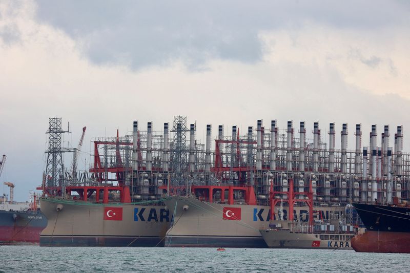 © Reuters. FILE PHOTO: Karadeniz Powerships KPS Orka Sultan and KPS Orhan Ali Khan are pictured at Altinova port in the Gulf of Izmit, Turkey May 28, 2023. REUTERS/Yoruk Isik/File Photo