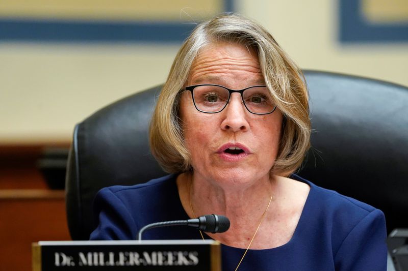 &copy; Reuters. Rep. Mariannette Miller-Meeks, R-Iowa, speaks during a House Select Subcommittee on the Coronavirus Crisis hearing on Capitol Hill in Washington, U.S., May 19, 2021. Susan Walsh/Pool via REUTERS/File Photo