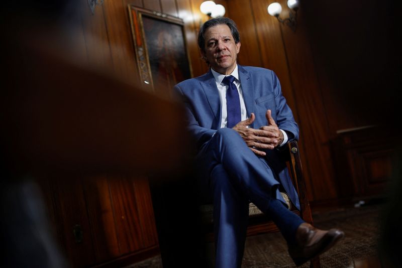 &copy; Reuters. Ministro da Fazenda, Fernando Haddad, durante entrevista com a Reuters em Brasília
18/10/2023
REUTERS/Adriano Machado