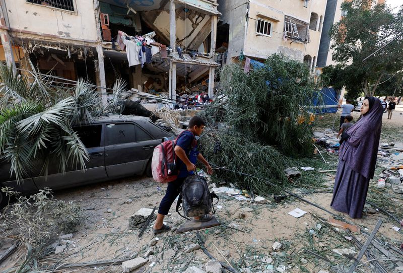 &copy; Reuters. Ataque israelense no sul da Gaza
 20/10/2023    REUTERS/Mohammed Salem