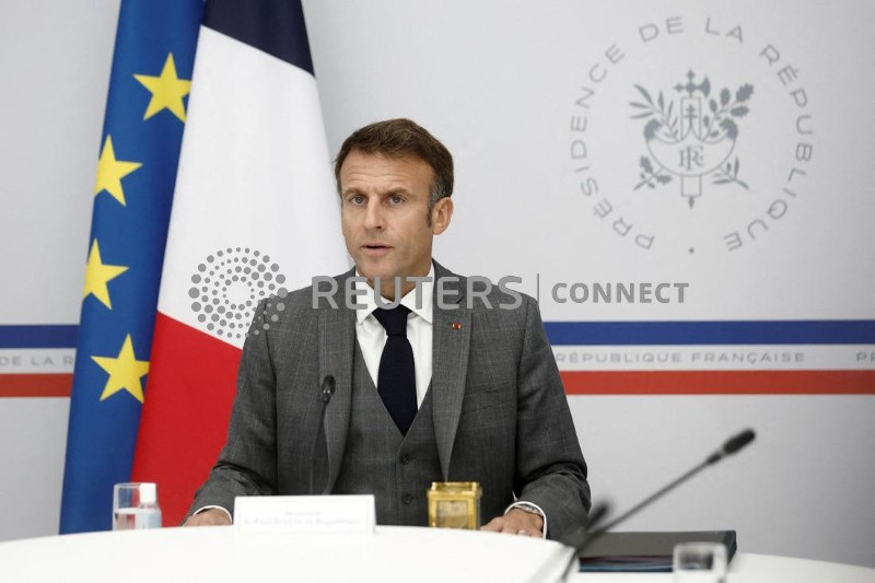 &copy; Reuters. Presidente francês Macron participa de videoconferência com famílias de reféns franceses em Gaza
20/10/2023
REUTERS/Benoit Tessier