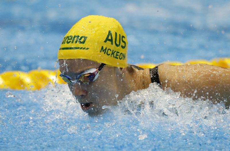 &copy; Reuters. السباحة الأسترالية كيلي مكيون خلال سباق ببطولة العالم للألعاب المائية في فوكوكا باليابان يوم 30 يوليو تموز 2023. تصوير: إيسي كاتو - رويترز.

