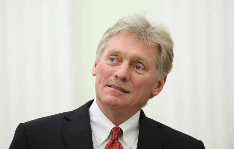 &copy; Reuters. FILE PHOTO: Russian presidential spokesman Dmitry Peskov attends a meeting of President Vladimir Putin with Iraqi Prime Minister Mohammed Shia Al-Sudani during a meeting in Moscow, Russia, October 10, 2023. Sputnik/Sergei Bobylyov/Pool via REUTERS/File Ph