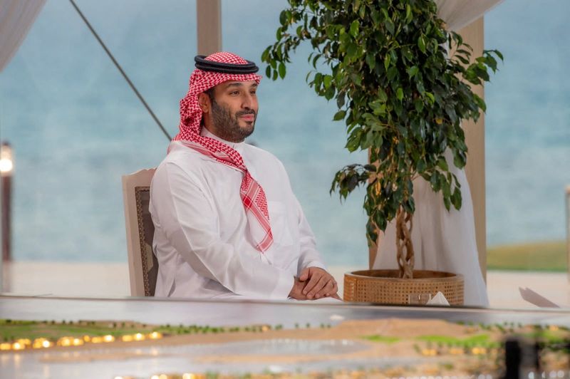 &copy; Reuters. ولي العهد السعودي الأمير محمد بن سلمان خلال مقابلة مع قناة فوكس في مدينة نيوم بالسعودية يوم 21 سبتمبر أيلول 2023. صورة لرويترز من وكالة الأنباء 