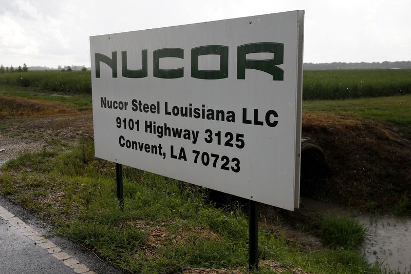&copy; Reuters. FILE PHOTO:A Nucor Corporation steel production facility is pictured in Convent, Louisiana, U.S., June 11, 2018. REUTERS/Jonathan Bachman/File Photo