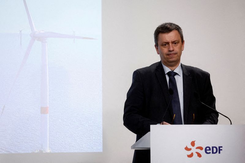 &copy; Reuters. Luc Rémont, PDG d'EDF, lors de la présentation de résultats semestriels du groupe à Paris. /Photo prise le 27 juillet 2023/REUTERS/Benoit Tessier