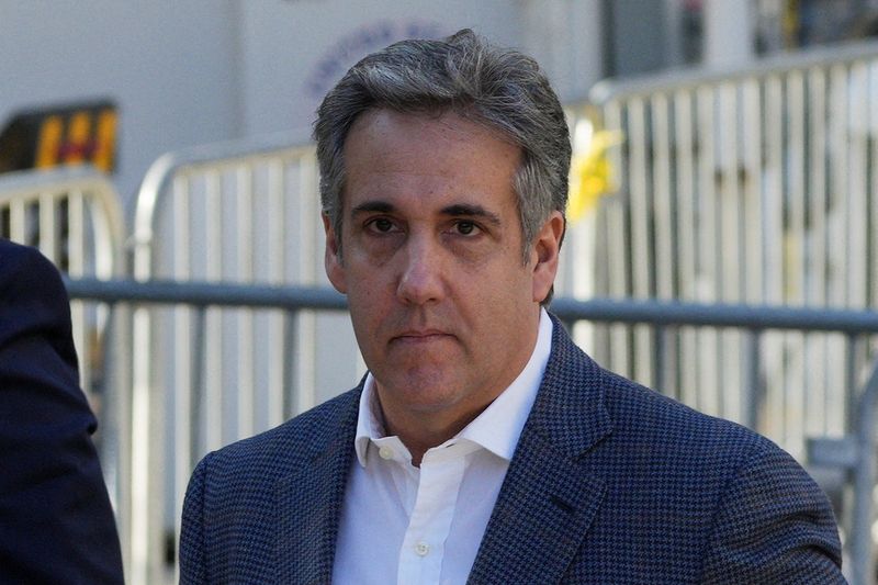 © Reuters. Former attorney for former U.S. President Donald, Michael Cohen, arrives the Trump Organization civil fraud trial, in New York State Supreme Court in the Manhattan borough of New York City, U.S., October 24, 2023. REUTERS/Jeenah Moon