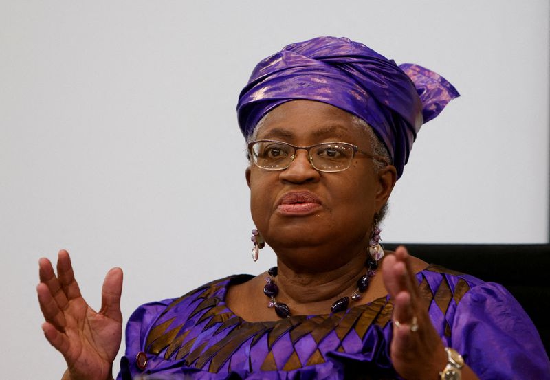 &copy; Reuters. Diretora-geral da Organização Mundial do Comércio (OMC), Ngozi Okonjo-Iweala, fala com a imprensa em Berlim, Alemanha
29/11/2022
REUTERS/Michele Tantussi