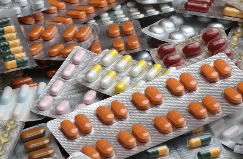 © Reuters. FILE PHOTO: Illustration photo shows various medicine pills in their original packaging in Brussels, Belgium August 9, 2019.   REUTERS/Yves Herman/Illustration