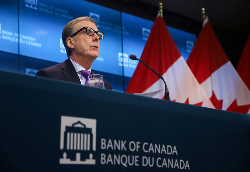 © Reuters. Bank of Canada Governor Tiff Macklem takes part in a news conference in Ottawa, Ontario, Canada October 25, 2023.  REUTERS/Patrick Doyle