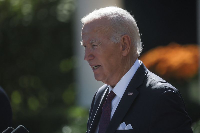 &copy; Reuters. U.S. President Joe Biden addresses a joint press conference with Australia’s Prime Minister Anthony Albanese in the Rose Garden at the White House in Washington, U.S., October 25, 2023. REUTERS/Leah Millis