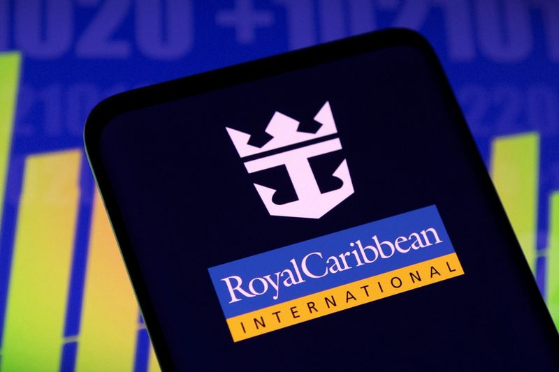 &copy; Reuters. File photo: Royal Caribbean logo and stock graph are seen displayed in this illustration taken, May 3, 2022. REUTERS/Dado Ruvic/Illustration/File photo
