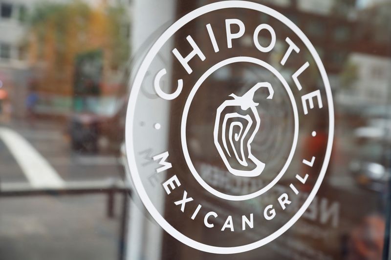 &copy; Reuters. FILE PHOTO: The logo of Chipotle Mexican Grill is seen at the Chipotle Next Kitchen in Manhattan, New York, U.S., June 28, 2018.  REUTERS/Shannon Stapleton/File Photo