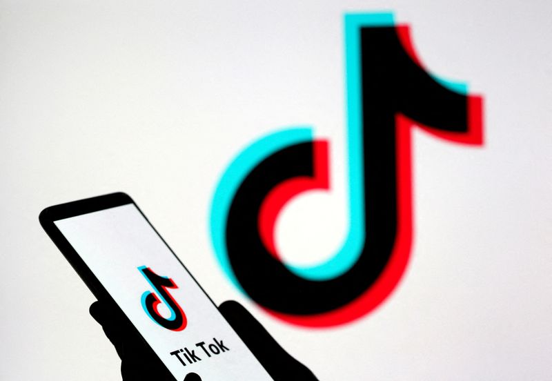 © Reuters. FILE PHOTO: A person holds a smartphone with Tik Tok logo displayed in this picture illustration taken November 7, 2019. Picture taken November 7, 2019. REUTERS/Dado Ruvic/Illustration/File Photo