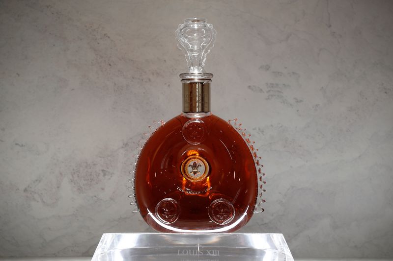 &copy; Reuters. FILE PHOTO: A bottle of Remy Martin LOUIS XIII cognac is displayed at the Remy Cointreau SA headquarters in Paris, France, January 21, 2019. REUTERS/Benoit Tessier/File Photo