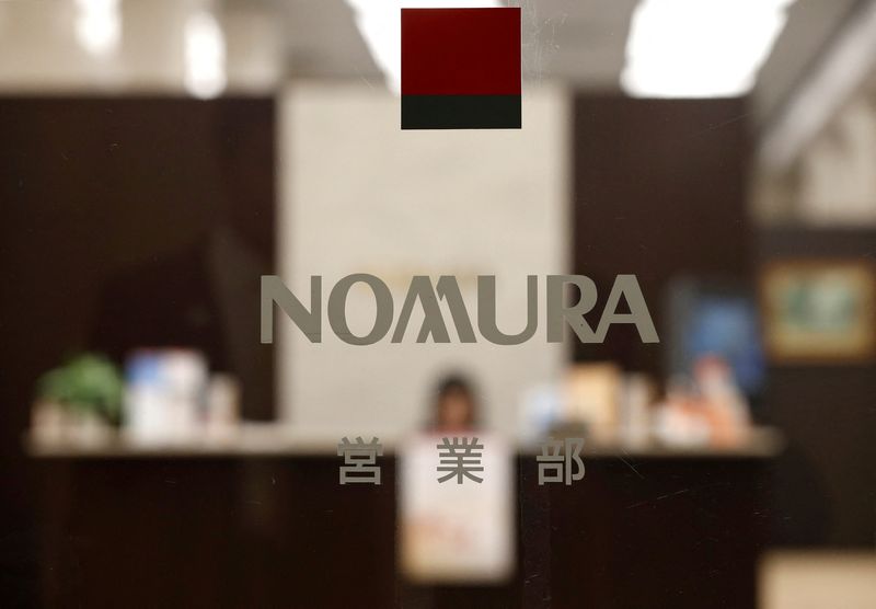 &copy; Reuters. FILE PHOTO: The logo of Nomura Securities is seen at the company's Head Office in Tokyo, Japan, November 28, 2016.    REUTERS/Toru Hanai/File Photo