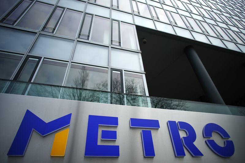 &copy; Reuters. FILE PHOTO: German retailer Metro AG sign is seen on the headquarters in Duesseldorf, Germany March 02, 2018. REUTERS/Thilo Schmuelgen/File photo