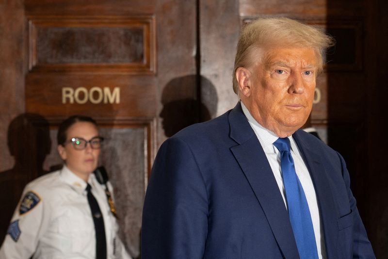 &copy; Reuters. Former U.S. President Donald Trump attends the Trump Organization civil fraud trial, in New York State Supreme Court in the Manhattan borough of New York City, U.S., October 25, 2023. REUTERS/Jeenah Moon/File Photo