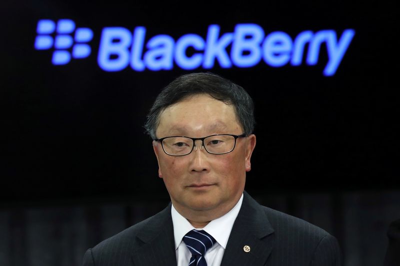 &copy; Reuters. FILE PHOTO: Blackberry CEO John Chen takes part in an event at the BlackBerry QNX headquarters in Ottawa, Ontario, Canada, February 15, 2019. REUTERS/Chris Wattie/File Photo