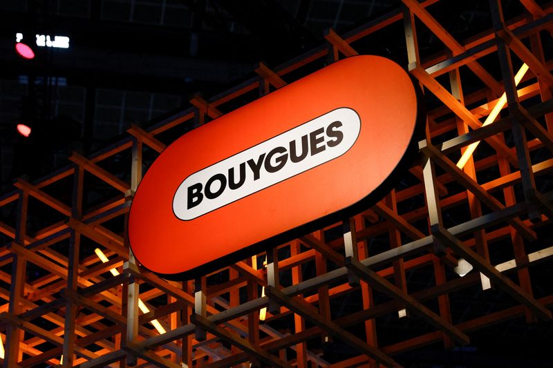 &copy; Reuters. FILE PHOTO: A logo of Bouygues is seen at the Viva Technology conference dedicated to innovation and startups at Porte de Versailles exhibition center in Paris, France, June 14, 2023. REUTERS/Gonzalo Fuentes/File Photo