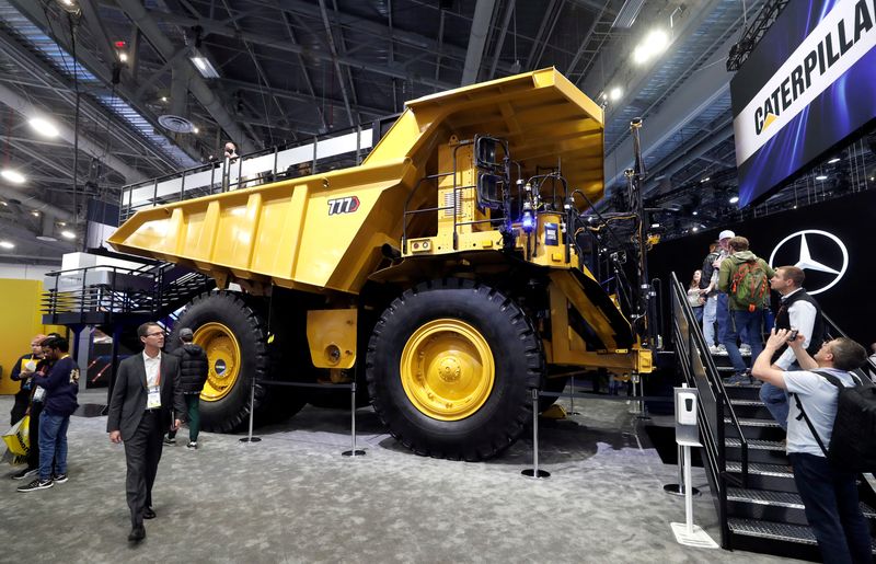 &copy; Reuters. A Caterpillar 777 autonomous mining truck is displayed during CES 2023, an annual consumer electronics trade show, in Las Vegas, Nevada, U.S. January 6, 2023.  REUTERS/Steve Marcus/ File Photo