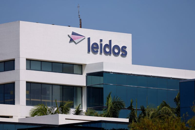 &copy; Reuters. FILE PHOTO: The logo of the company Leidos Holdings Inc is shown on one of the company's  buildings in San Diego, California, U.S., September 17, 2020.   REUTERS/Mike Blake/File Photo
