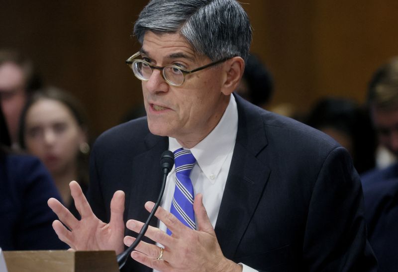 &copy; Reuters. Former U.S. Treasury Secretary Jack Lew testifies before a Senate Foreign Relations Committee confirmation hearing on his nomination to be the next U.S. ambassador to Israel on Capitol Hill, Washington, U.S., October 18, 2023. REUTERS/Leah Millis