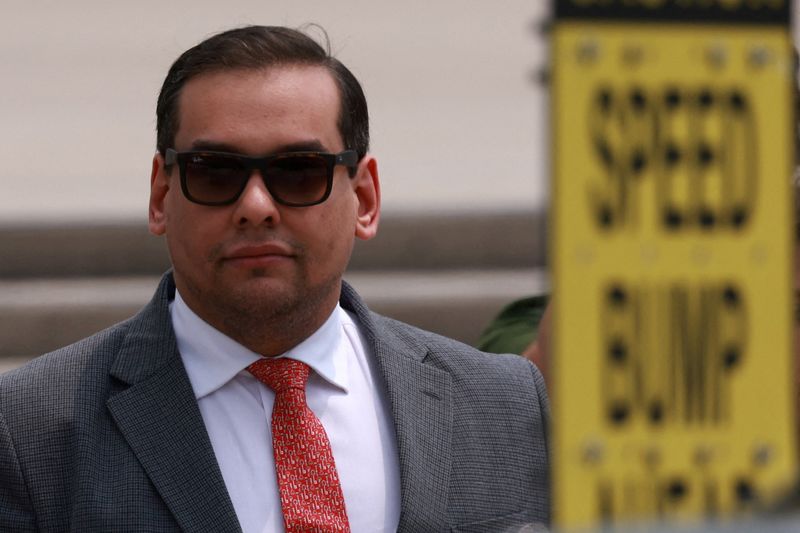 &copy; Reuters. U.S. Representative George Santos (R-NY) looks on outside the Central Islip Federal Courthouse on the day of his hearing, in Central Islip, New York, U.S., June 30, 2023. REUTERS/Amr Alfiky/File Photo