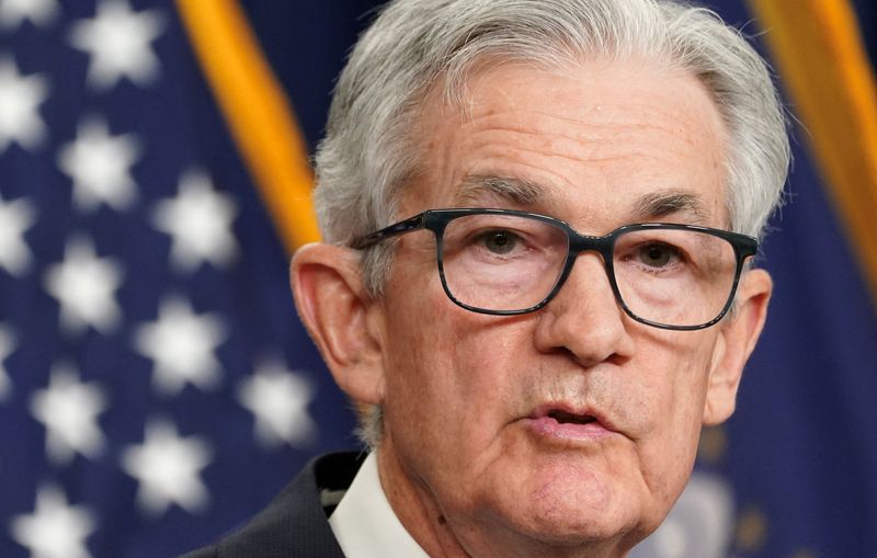 &copy; Reuters. Federal Reserve Board Chairman Jerome Powell answers a question at a press conference following a closed two-day meeting of the Federal Open Market Committee on interest rate policy at the Federal Reserve in Washington, U.S., November 1, 2023. REUTERS/Kev