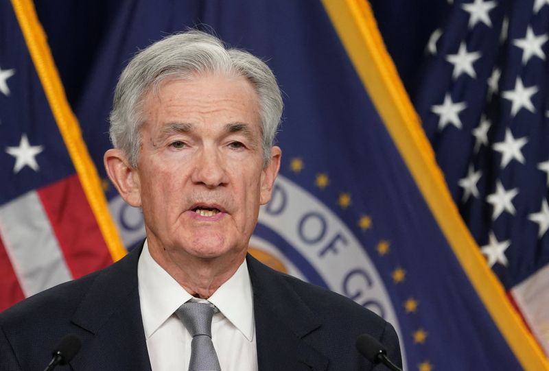 &copy; Reuters. Federal Reserve Board Chairman Jerome Powell holds a press conference following a closed two-day meeting of the Federal Open Market Committee on interest rate policy at the Federal Reserve in Washington, U.S., November 1, 2023. REUTERS/Kevin Lamarque