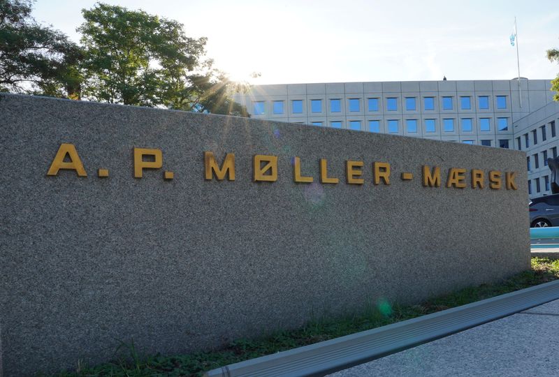 &copy; Reuters. A view of the sign for A.P. Moller-Maersk outside their offices in Copenhagen, Denmark, September 14, 2023. REUTERS/Tom Little