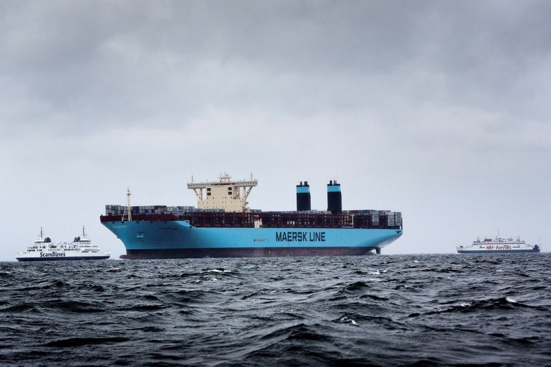 &copy; Reuters. Le pétrolier Majestic Maersk en mer. /Photo d'archives/Ritzau Scanpix/Thomas Lekfeldt/via REUTERS