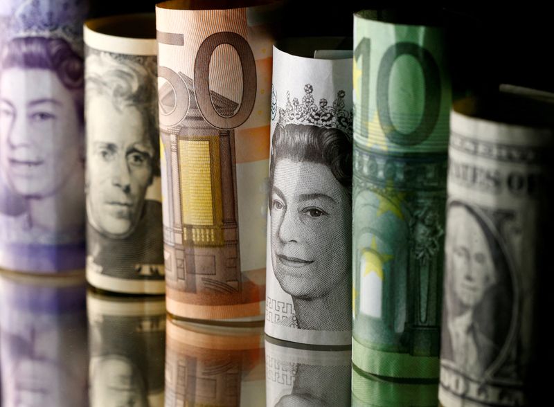 © Reuters. FILE PHOTO: Dollar, Euro and Pound banknotes are seen in this picture illustration taken April 28, 2017. REUTERS/Dado Ruvic/Illustration/File Photo