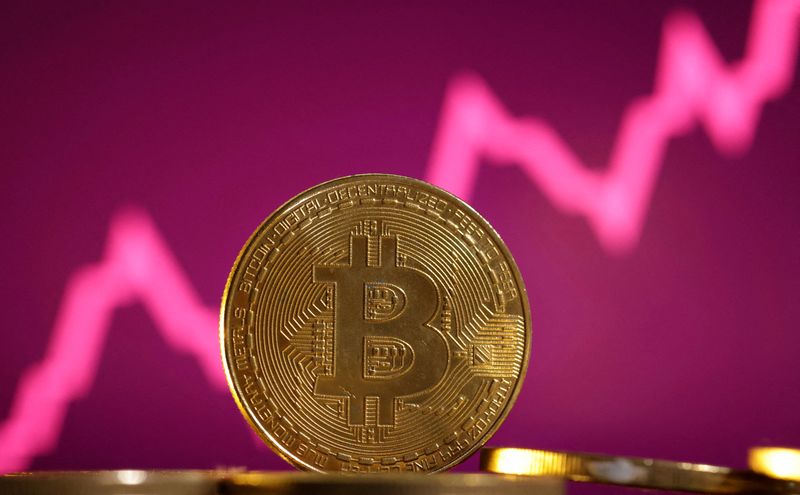 &copy; Reuters. FILE PHOTO: Representation of the bitcoin cryptocurrency and a price chart are seen in this illustration taken October 24, 2023. REUTERS/Dado Ruvic/Illustration/File Photo