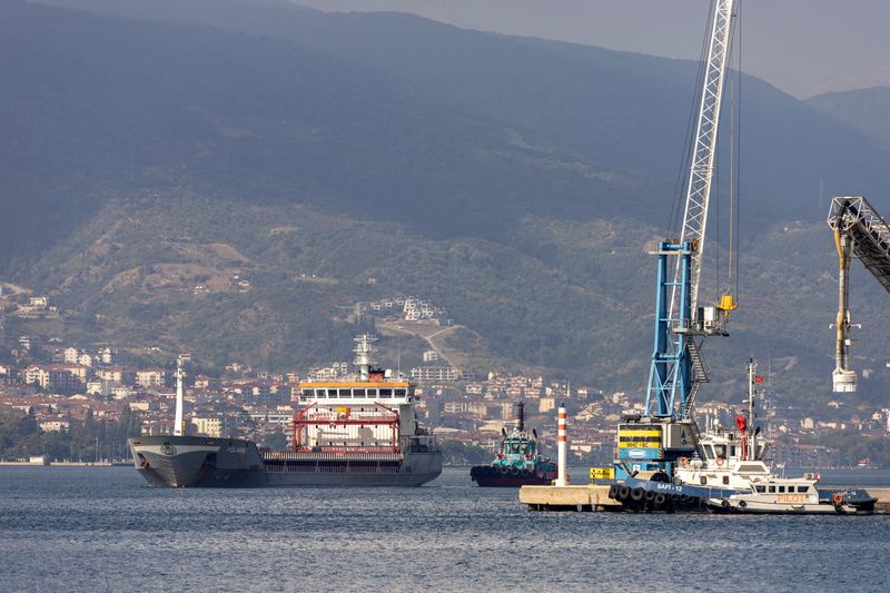 &copy; Reuters. سفينة ترفع علم تركيا في خليج إزميت في صورة من أرشيف رويترز.