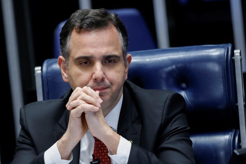 © Reuters. Presdinte do Senado, Rodrigo Pacheco, durante sessão do Senado, em Brasília
22/03/2023
REUTERS/Adriano Machado