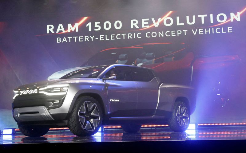 &copy; Reuters. FILE PHOTO: The Ram 1500 Revolution electric concept pickup truck is unveiled during a Stellantis keynote address at CES 2023, an annual consumer electronics trade show, in Las Vegas, Nevada, U.S. January 5, 2023.  REUTERS/Steve Marcus/File Photo