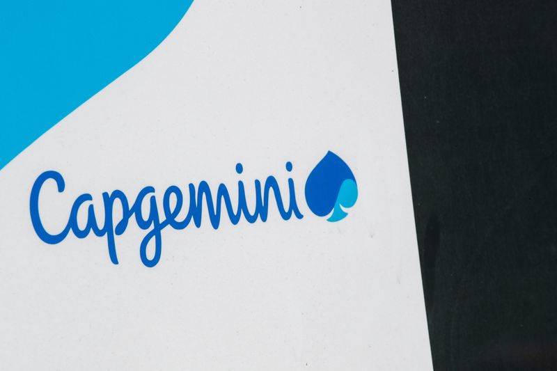 &copy; Reuters. FILE PHOTO: The Capgemini logo is seen at the company's office in Issy-les-Moulineaux near Paris, France, August 3, 2021. REUTERS/Benoit Tessier/File Photo