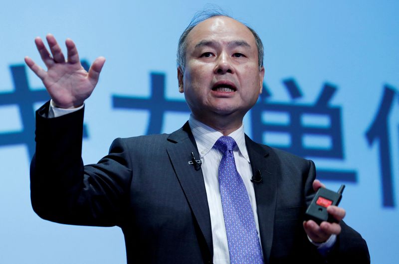 &copy; Reuters. FILE PHOTO: Japan's SoftBank Group Corp Chief Executive Masayoshi Son attends a news conference in Tokyo, Japan, November 5, 2018.  REUTERS/Kim Kyung-Hoon/File Photo